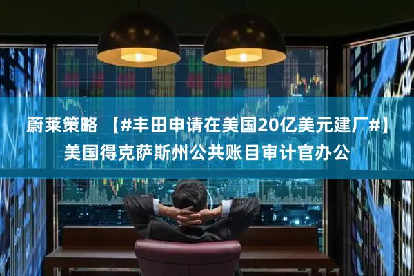 蔚莱策略 【#丰田申请在美国20亿美元建厂#】美国得克萨斯州公共账目审计官办公